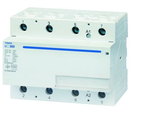4 Poles Household AC Contactor for -25℃- 40℃ Ambient Temperature and 50/60Hz